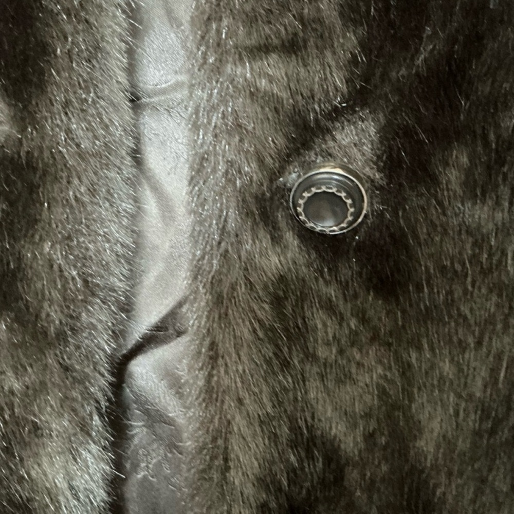 Womens Vintage 80s Faux Fur Coat Brown Mixed Size L/XL Luxurious Glam Party - Picture 14 of 14